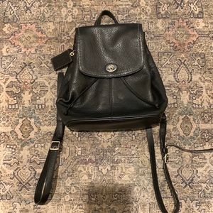 Coach Backpack Park Leather Black